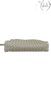 Sold Attire taupe nappa leather Bottega Veneta Nodini crossbody bag with Intrecciato weave.