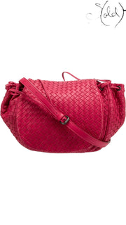 Bottega Veneta Red Intrecciato Flap Crossbody