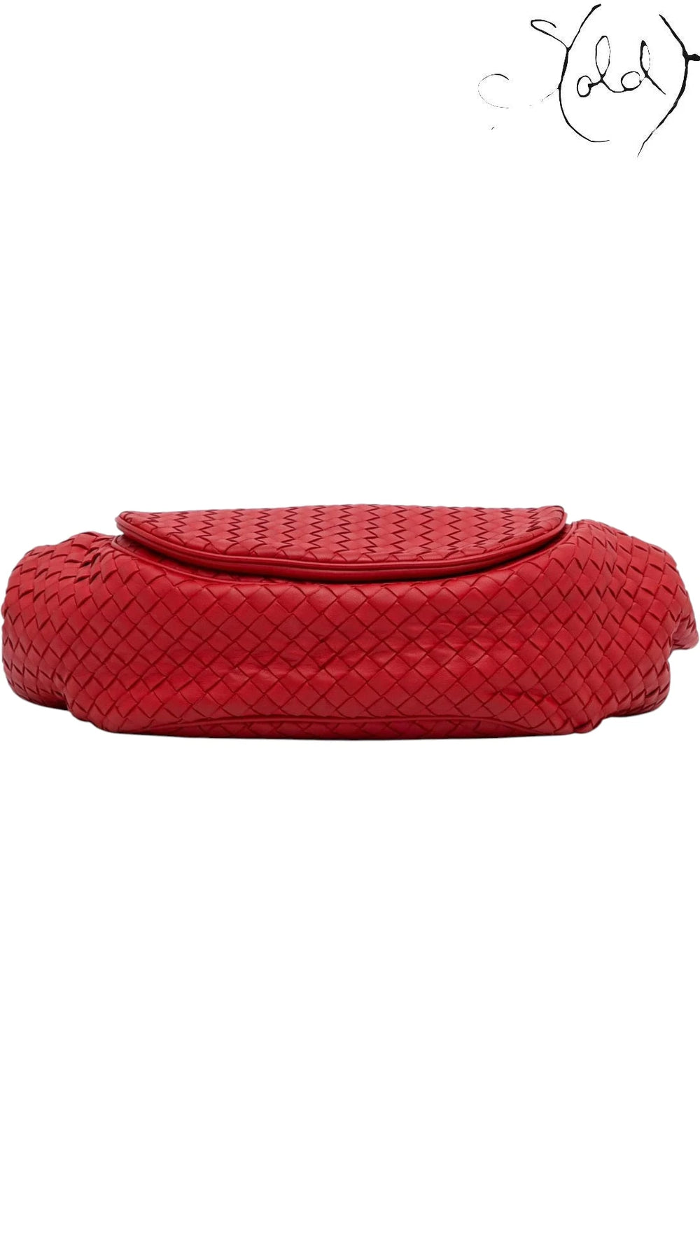 Bottega Veneta Red Intrecciato Flap Crossbody Bag, Hardware detail | Sold Attire