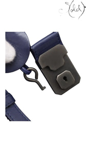Bottega Veneta Roma Small navy blue calfskin intrecciato 2-way bag with gold-tone hardware and keyhole clasp.