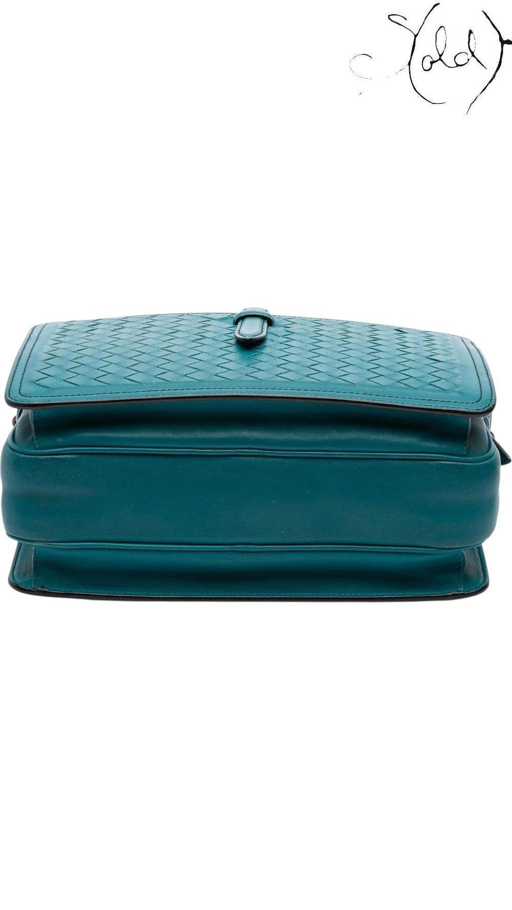 Bottega Veneta Intrecciato Camera Bag Teal Green 2010s, Base view | Sold Attire