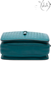 Bottega Veneta Intrecciato Camera Bag Teal Green 2010s, Base view | Sold Attire