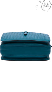 Bottega Veneta Intrecciato Camera Bag Teal Green 2010s, Side view | Sold Attire