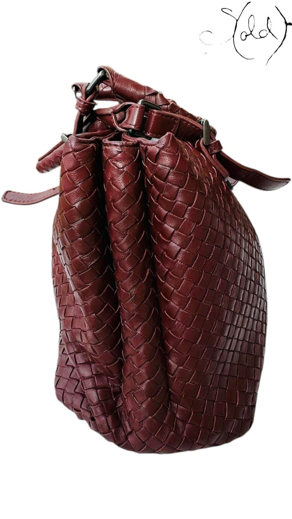 BOTTEGA VENETA Intrecciato Large Roman Handbag – Archival Brunello, Back view | Sold Attire