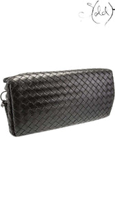 BOTTEGA VENETA Intrecciato Mini Roma – Black Calfskin Weave, Interior view | Sold Attire