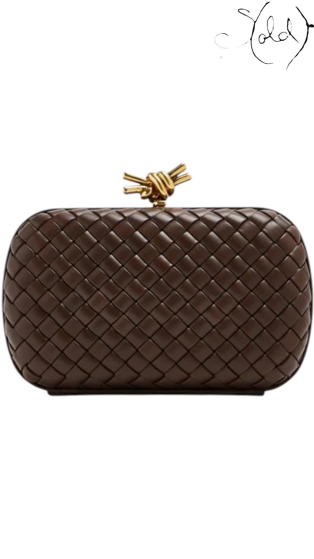 Bottega Veneta Knot Minaudière Burgundy | Sold Attire - Sold Attire