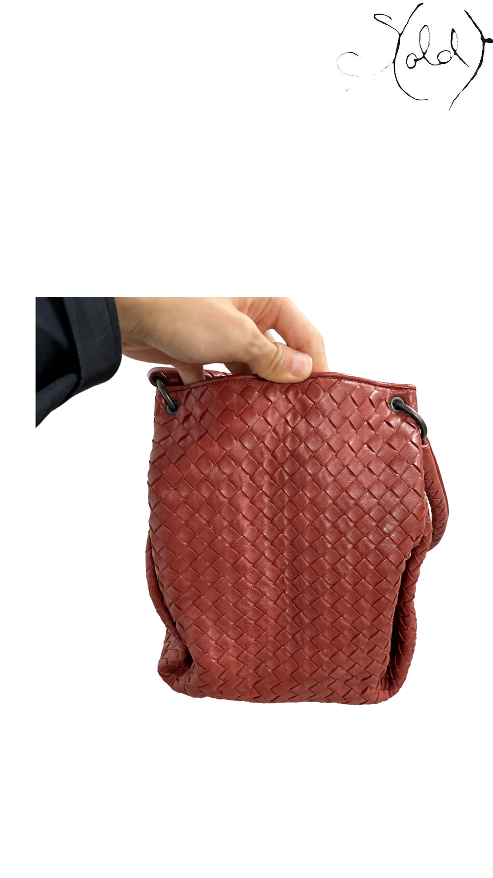 Bottega Veneta red Intrecciato Parachute bag: side view