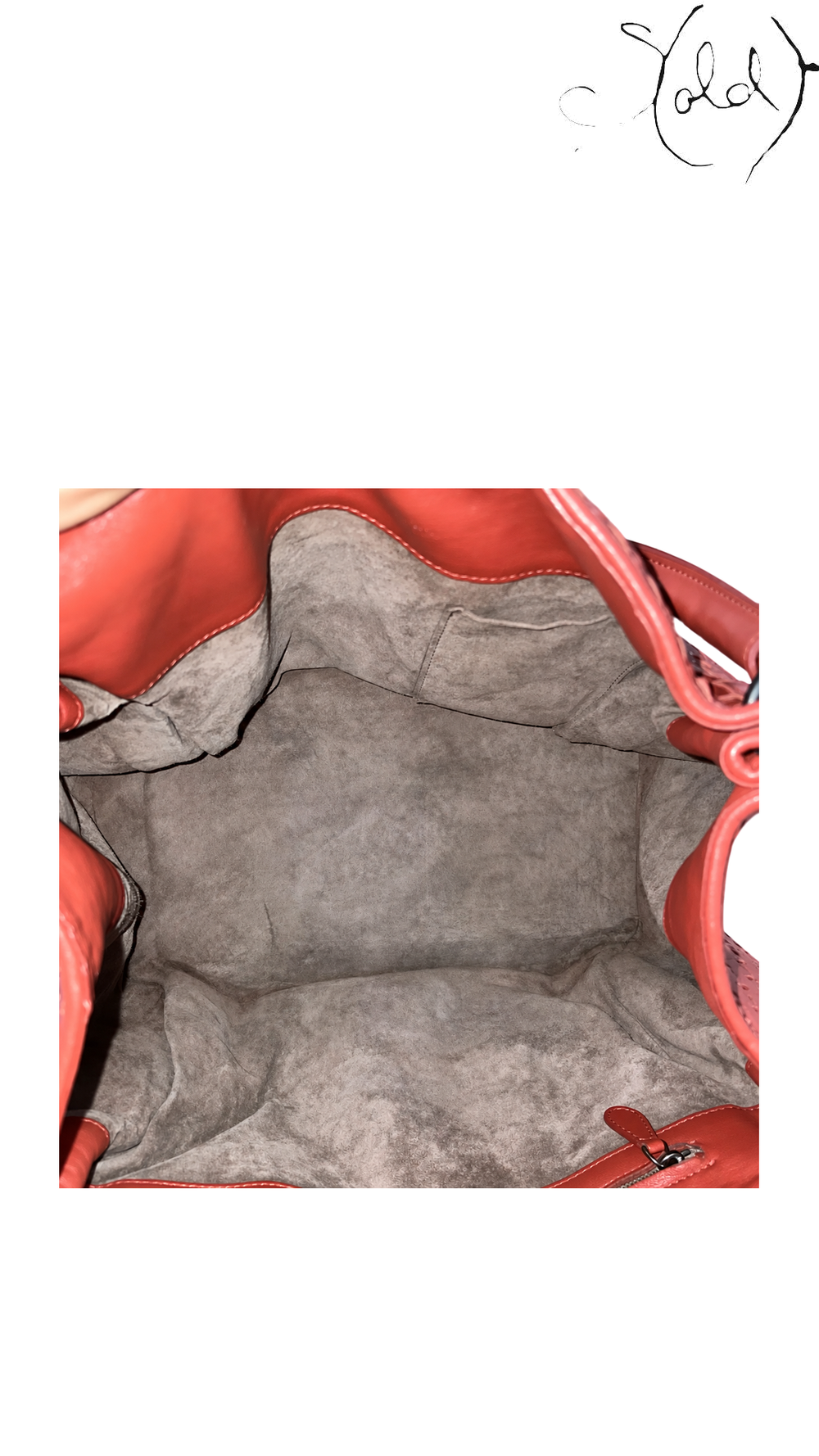 Bottega Veneta red Intrecciato Parachute bag: suede interior