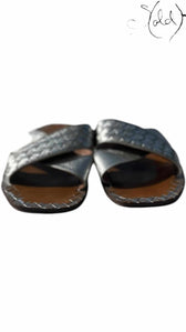 Bottega Veneta Slides – Silver Intrecciato Icon, Interior view | Sold Attire