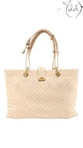 Bottega Veneta Nappa Intrecciato Small Capri Tote Beige Dusty Pink Late 2010s | Sold Attire, Authenticated Pre - Owned | Sold Attire