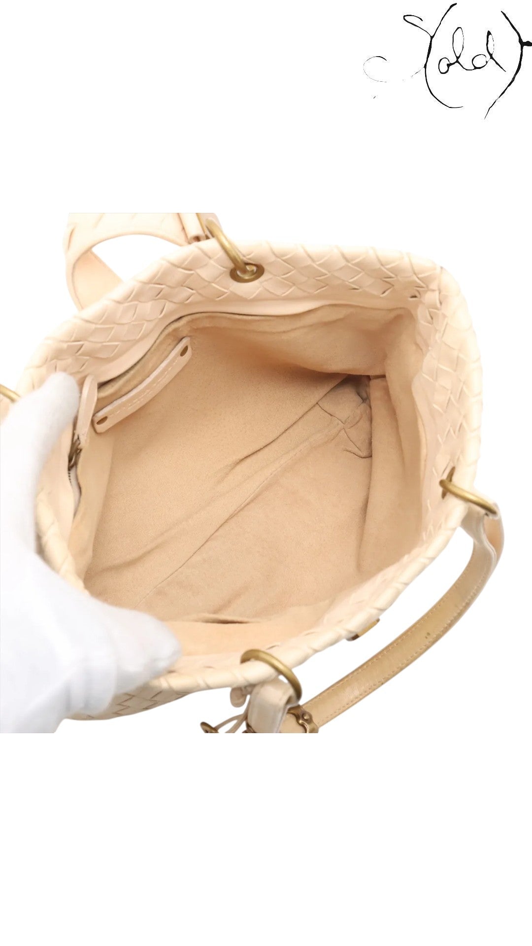 Bottega Veneta Nappa Intrecciato Small Capri Tote Beige Dusty Pink Late 2010s | Sold Attire, Authenticated Pre - Owned | Sold Attire