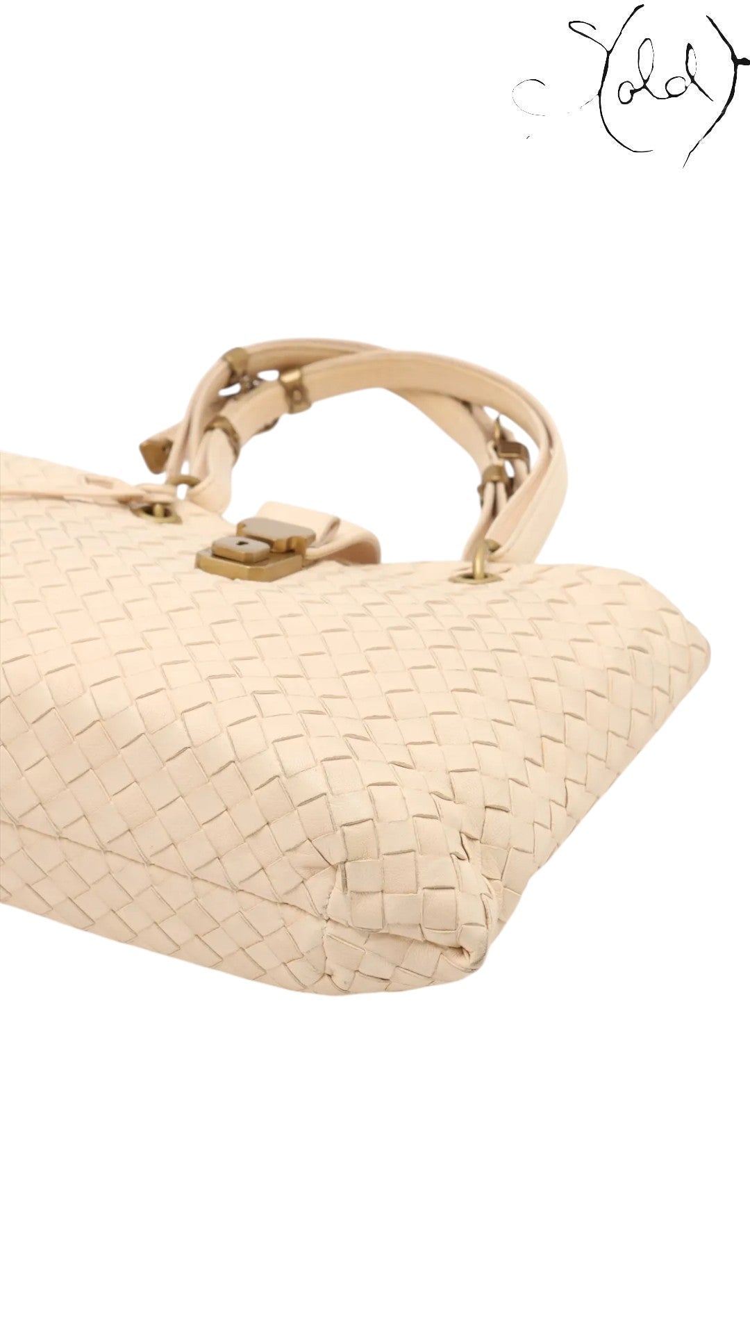 Bottega Veneta Nappa Intrecciato Small Capri Tote Beige Dusty Pink Late 2010s | Sold Attire, Authenticated Pre - Owned | Sold Attire