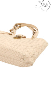 Bottega Veneta Nappa Intrecciato Small Capri Tote Beige Dusty Pink Late 2010s | Sold Attire, Authenticated Pre - Owned | Sold Attire