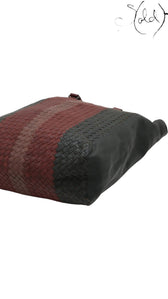 Bottega Veneta Intrecciato Colorblock Tote Burgundy Green, Interior view | Sold Attire