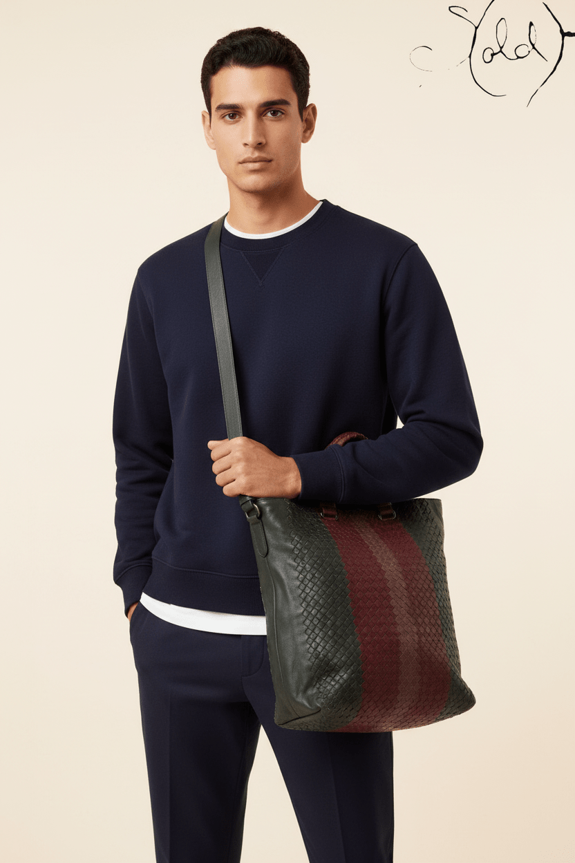 Bottega Veneta Intrecciato Colorblock Tote Burgundy Green, Base view | Sold Attire