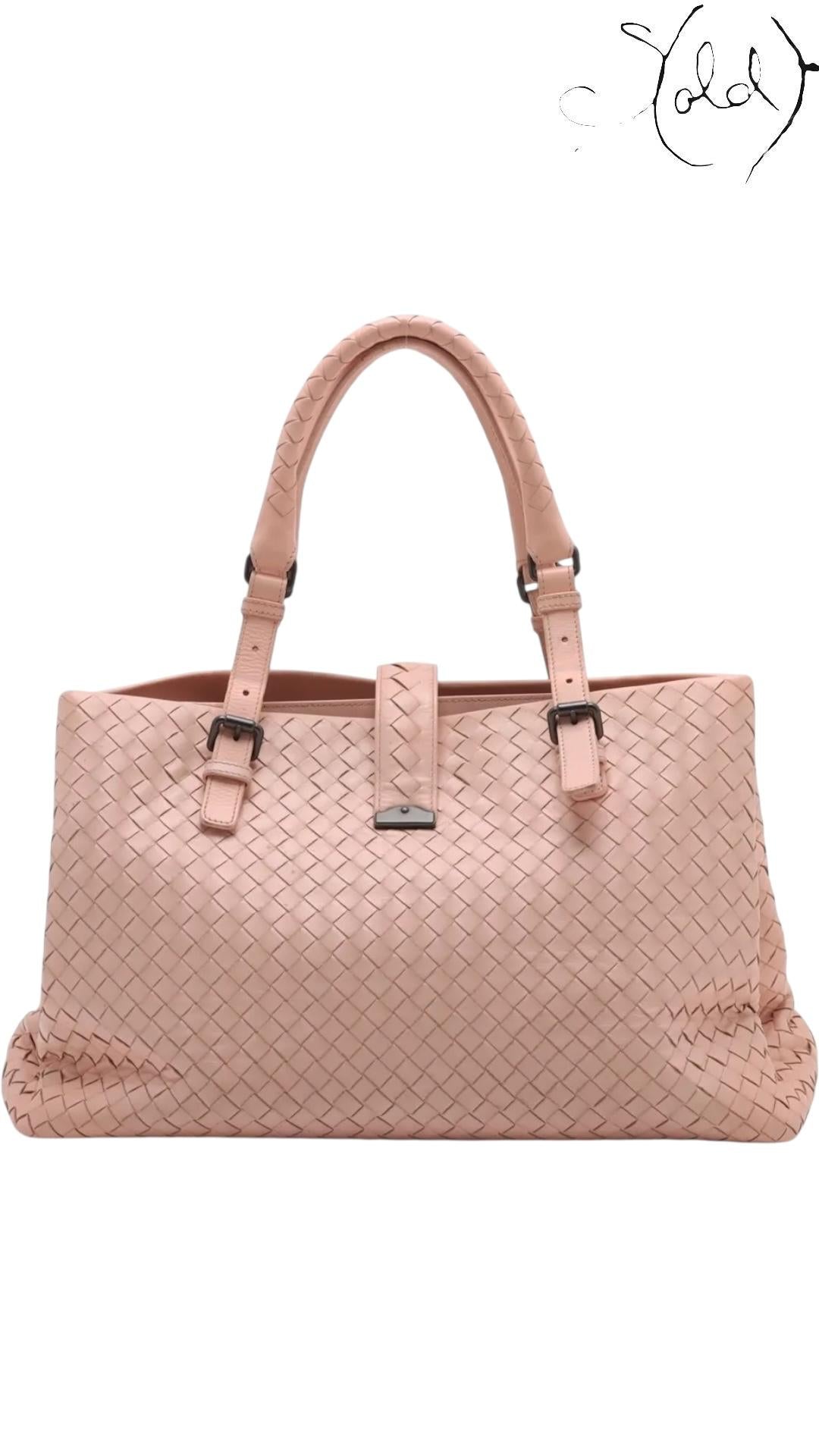 Bottega Veneta Roma Dusty Rose Intrecciato Tote 2010s — Back view | Sold Attire