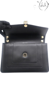 Bulgari Serpenti Forever Medium Flap Shoulder Bag Black Leather, Back view | Sold Attire