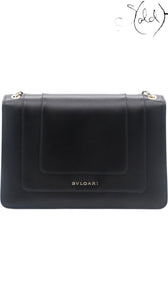 Bulgari Serpenti Forever Medium Flap Shoulder Bag Black Leather, Base view | Sold Attire