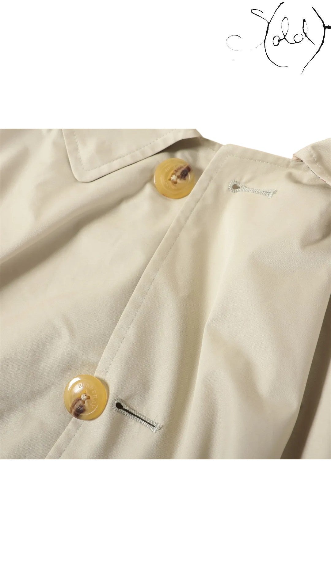 Burberry London Cotton Balmacaan Coat Size S Beige Made in Japan, Interior view | Sold Attire