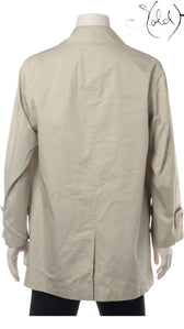 Burberry London Cotton Balmacaan Coat Size S Beige Made in Japan, Back view | Sold Attire