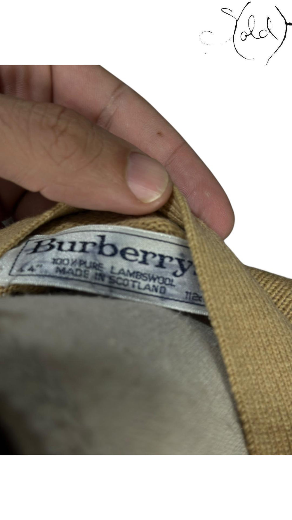Burberry Lambswool Check Cardigan, Detail view | Sold Attire