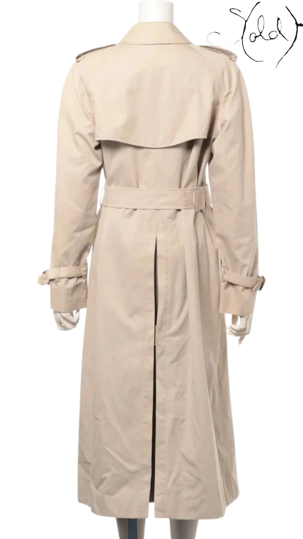 Burberry Heritage Trench Coat Honey Beige Made in England, Back view | Sold Attire