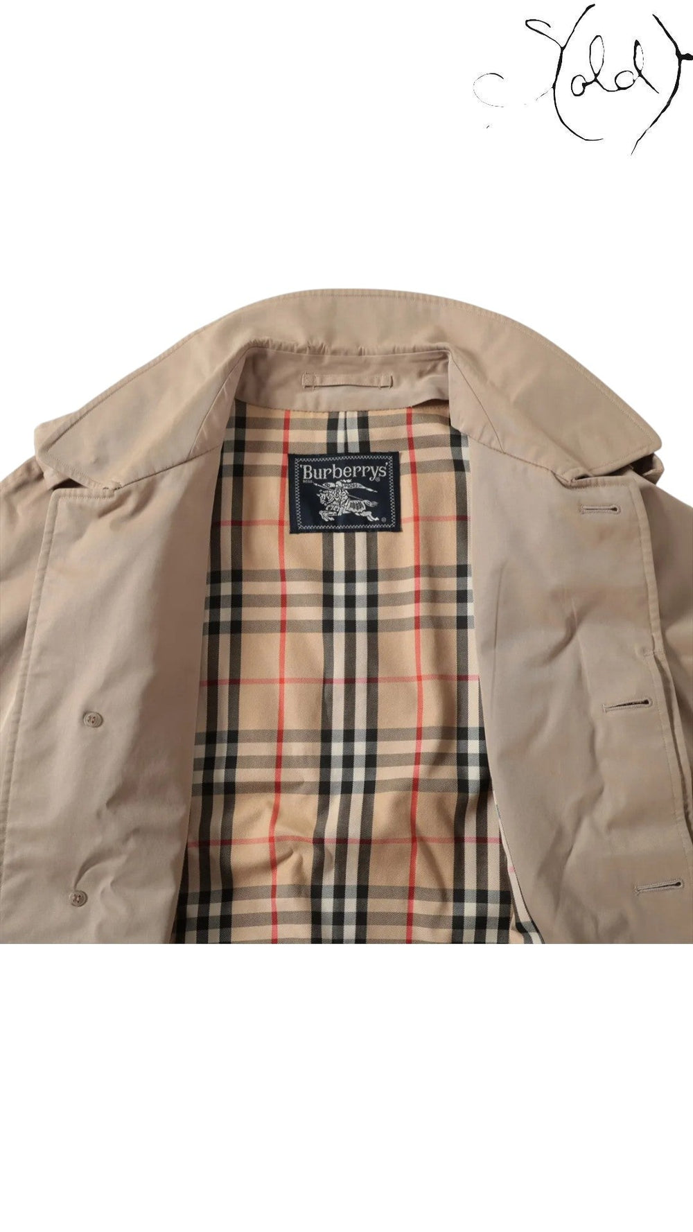 Burberry Vintage Trench Coat Size 170 - Pre-1999 Archival, Interior view | Sold Attire