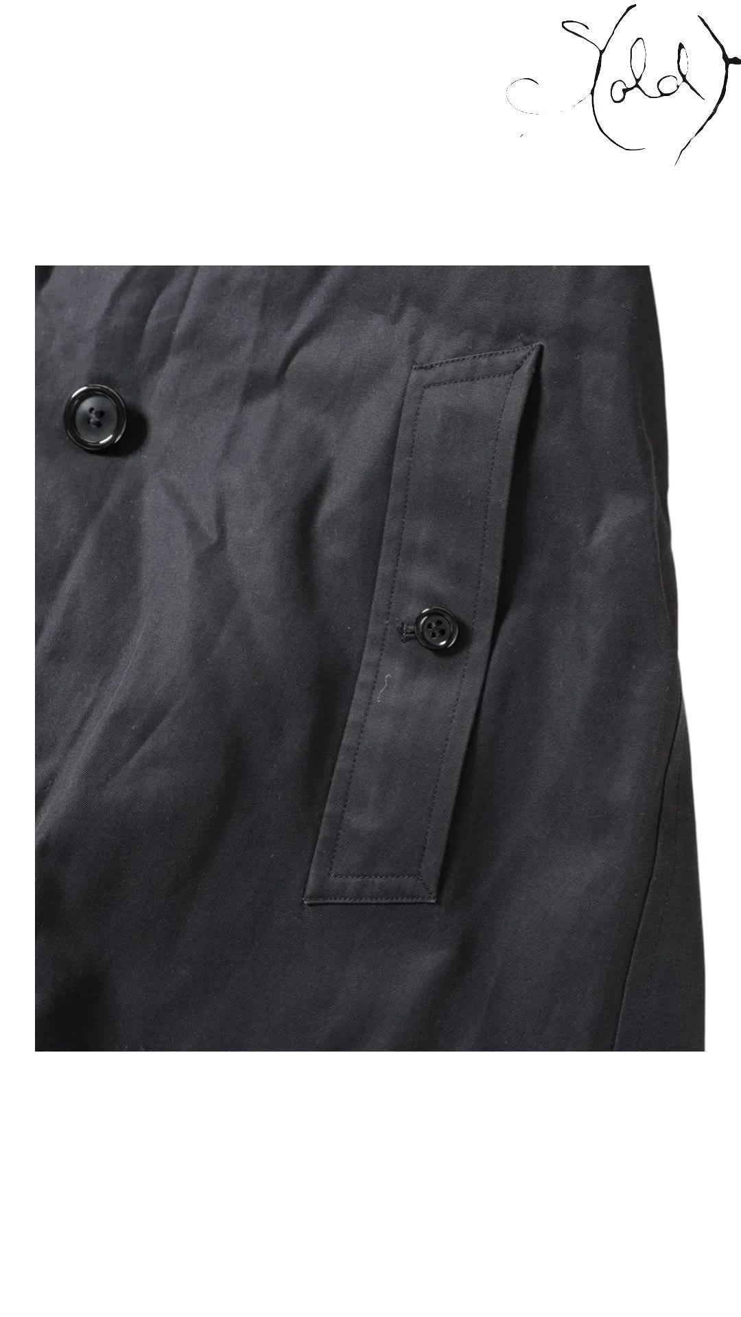 Burberry Trenchcoats Burberrys Vintage Black Cotton Trench Coat 9AR | Sold Attire