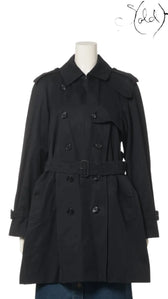Burberrys Vintage Black Cotton Trench Coat 9AR, Authenticated Pre-Owned | Sold Attire