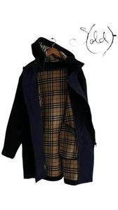 Burberry Wool Cashmere Coat – Plaid Lined Elegance, Back view | Sold Attire