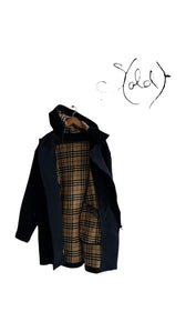 Burberry Wool Cashmere Coat – Plaid Lined Elegance, Detail view | Sold Attire