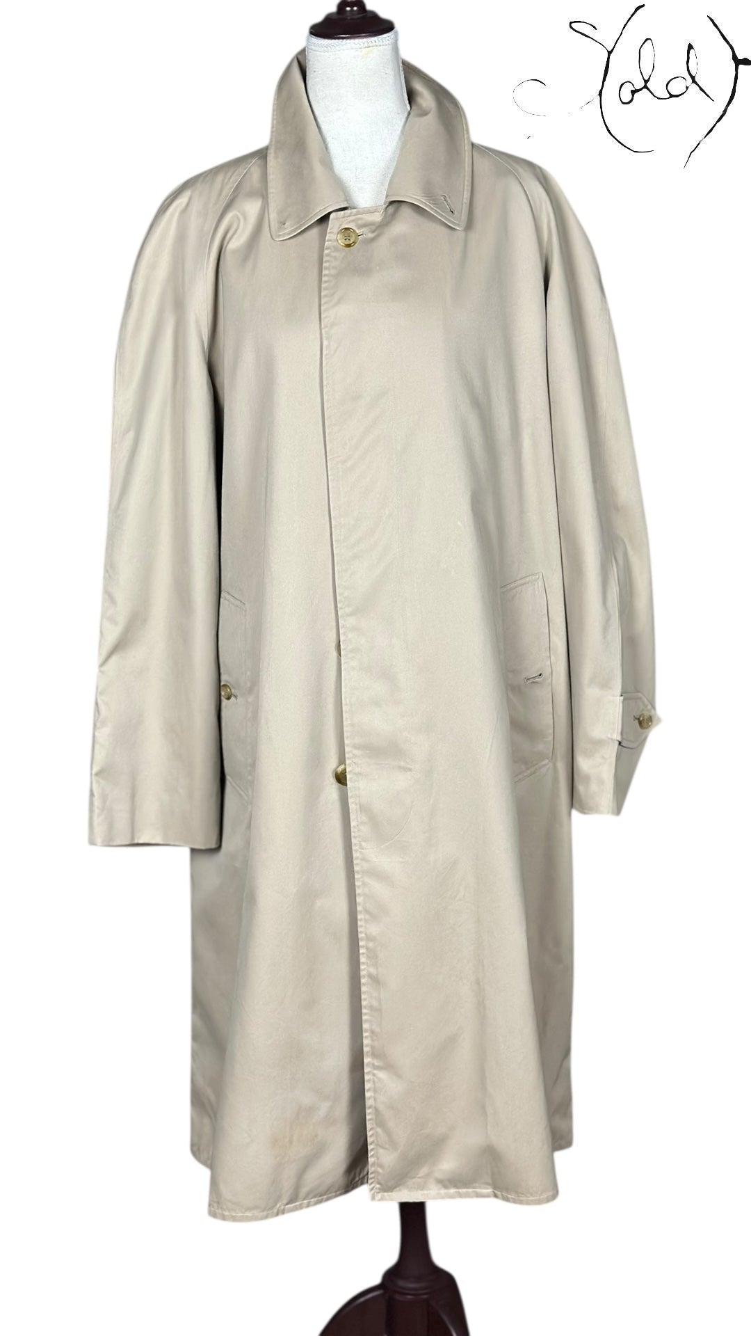 Burberrys Vintage Trench Coat Stone Beige 1990s Made in England | Sold AttireTrench CoatBurberrySold Attire