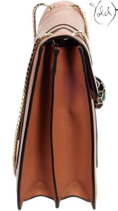 Bvlgari Brown Leather Serpenti Forever Large Crossbody Bag, Hardware detail | Sold Attire