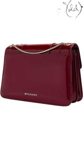 BVLGARI Serpenti Forever Medium Shoulder Bag – Burgundy Patent, Interior view | Sold Attire