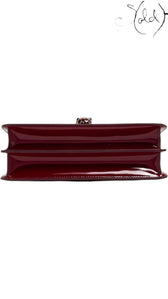 BVLGARI Serpenti Forever Medium Shoulder Bag – Burgundy Patent, Detail view | Sold Attire