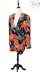 Cache D’Or Chain Blazer – Nautical Print Bold Cut, Detail view | Sold Attire