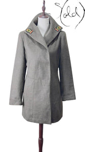Calvin Klein Cashmere-Blend Coat – Embroidered Elegance, Interior view | Sold Attire