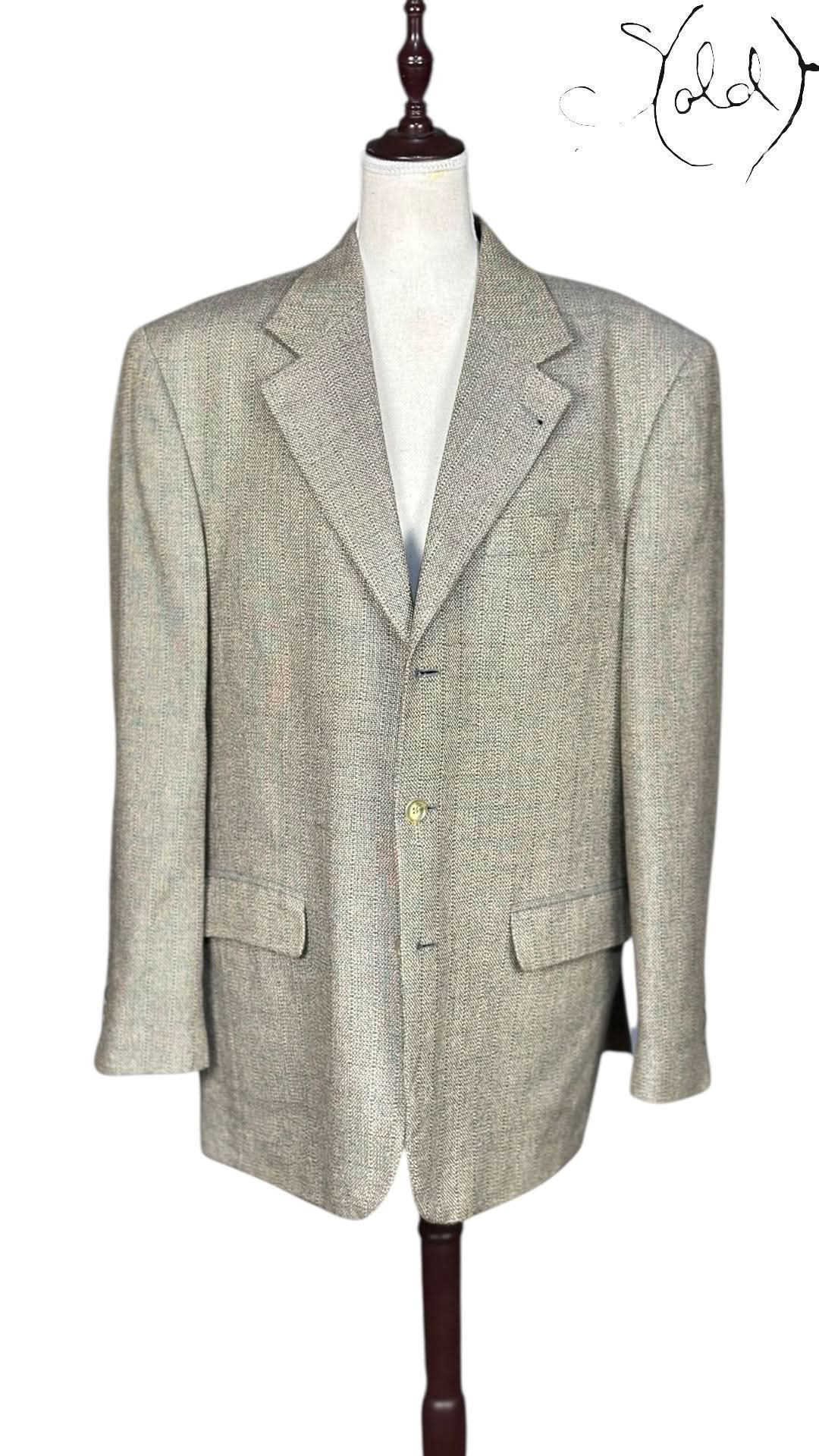 canali Blazer variant_title Canali Wool Blazer Grey 1990s Size 52 | Sold Attire