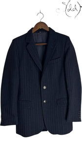 Cartier Pinstripe Wool Blazer – Vintage Quiet Luxury, Back view | Sold Attire