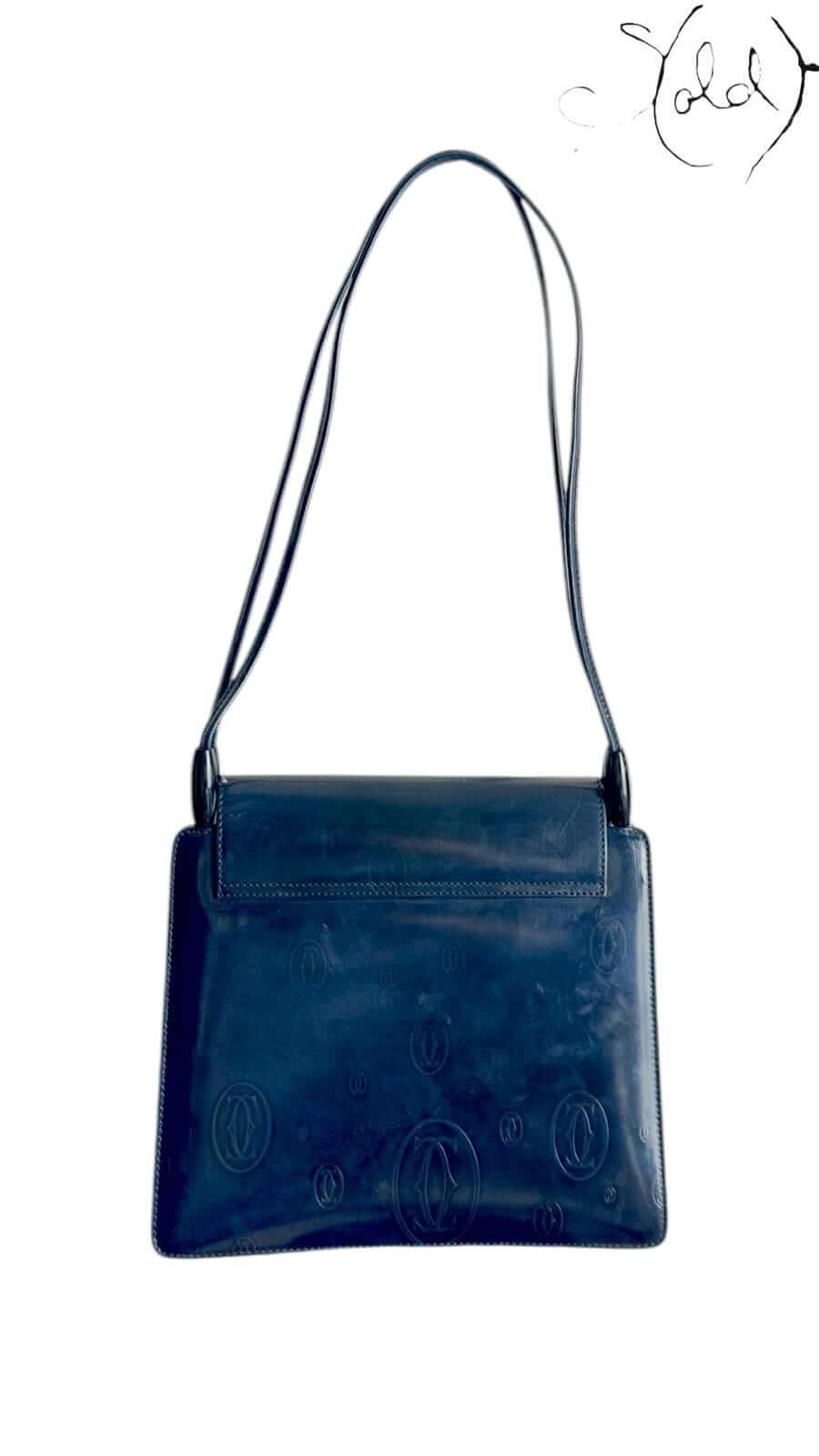 Cartier Vendôme Shoulder Bag – Patent Monogram, Back view | Sold Attire