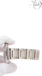 Sold Attire Cartier Ballon Bleu W6920011 stainless steel watch with silver dial, blue hands, Big Date, and GMT function.