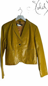 Cavalli Mustard Leather Jacket – Italian Attitude, Redefined, Interior view | Sold Attire