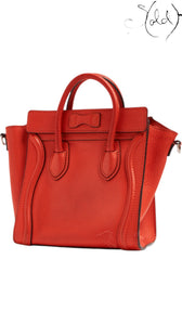 Céline Nano Luggage Bag Orange Smooth Calfskin 2010s, Interior view | Sold Attire