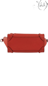 Céline Nano Luggage Bag Orange Smooth Calfskin 2010s, Base view | Sold Attire