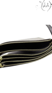 Celine Small Trio Python-Embossed Crossbody Bag Taupe Black Mint, Close-up | Sold Attire