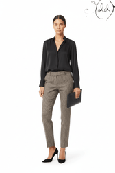 Celine Phoebe Philo Era Houndstooth Wool Tailored Pants Size 36 Late 2010s, Base view | Sold Attire