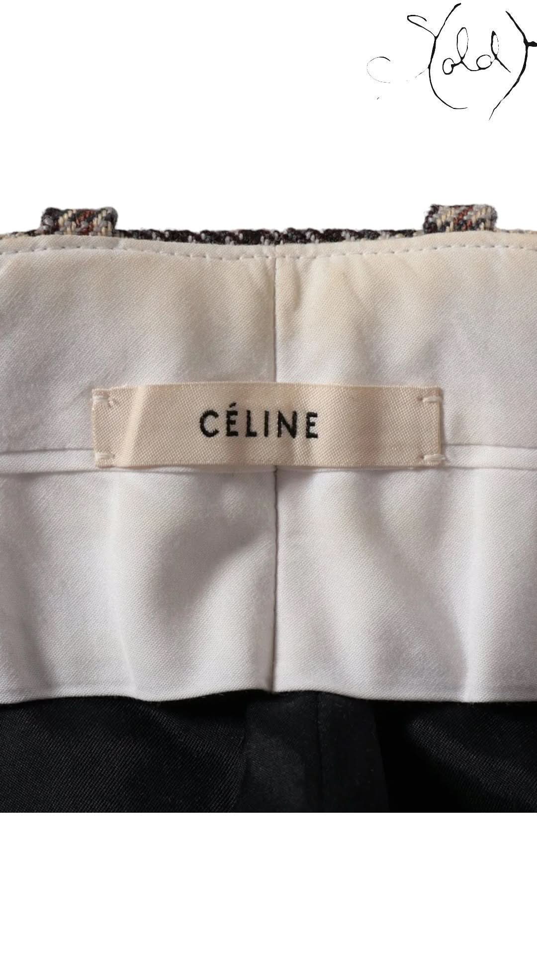 Celine Pants Celine Phoebe Philo Era Houndstooth Wool Tailored Pants Size 36 Late 2010s | Sold Attire