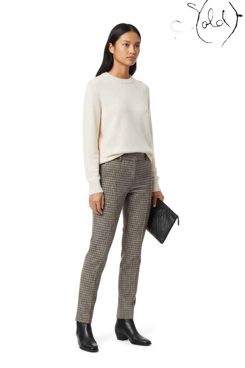 Celine Pants Celine Phoebe Philo Era Houndstooth Wool Tailored Pants Size 36 Late 2010s | Sold Attire