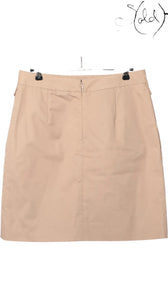 Celine Phoebe Philo Era Cotton Skirt Size 40 Beige, Back view | Sold Attire