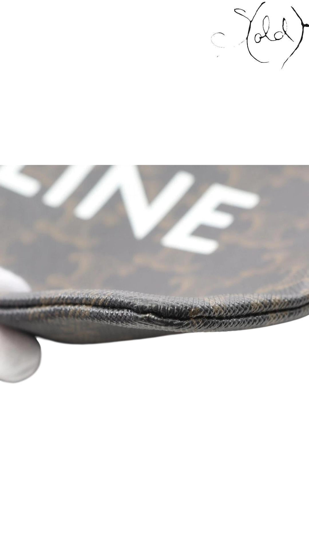 Céline Triomphe Canvas Medium Flat Pouch, Base view | Sold Attire